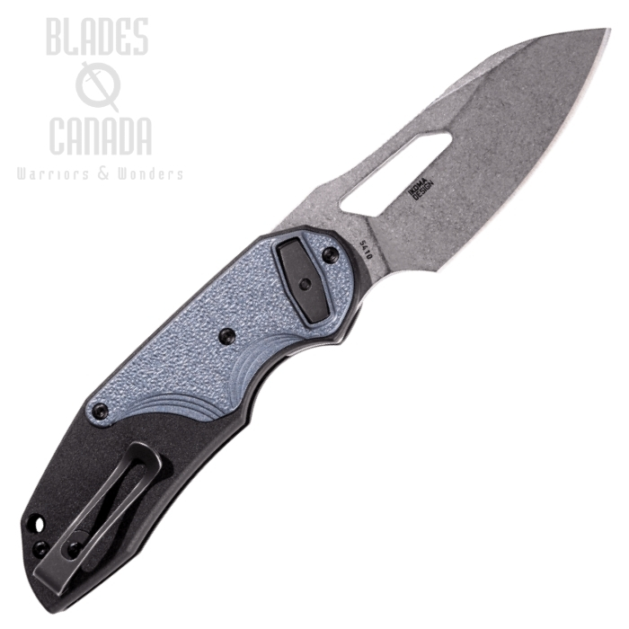 (image for) CRKT Attaboy Folding Knife, Assisted Opening, D2 SW, GRN Black/Blue, 5410