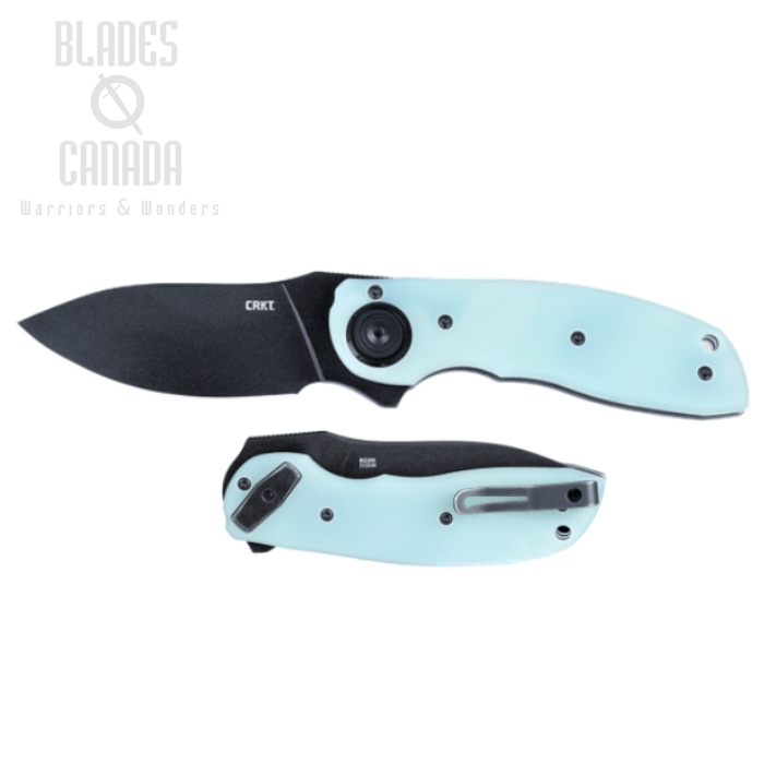 CRKT Bot Deadbolt Folding Knife, AUS 10 Black, G10 Blue, 5420