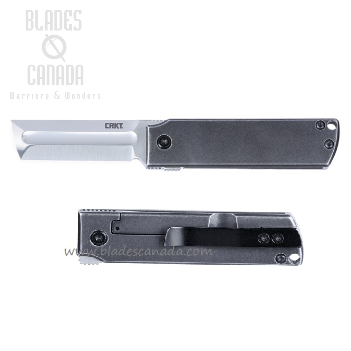 CRKT MinimalX Framelock Folding Knife, 12C27 Satin, Stainless Steel, 5915