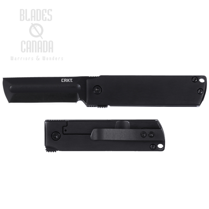 (image for) CRKT MinimalX Flipper Frame Lock Knife, 12C27 Brush Black, Stainless Black, 5915K