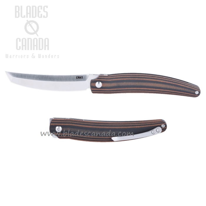 CRKT Ancestor Linerlock Folding Knife, D2 Satin, Brown/Black G-10, 5930