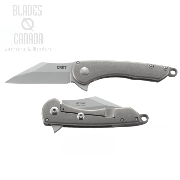 CRKT Jettison Framelock Flipper Knife, Wharncliffe Blade, Titanium Handle, 6120