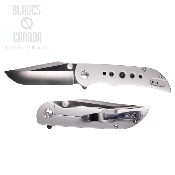 CRKT Oxcart Flipper Framelock Knife, Assisted Opening, AUS 8 Satin, 6135