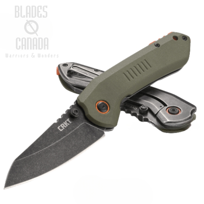 CRKT Overland Framelock Folding Knife, G10 Green, 6280