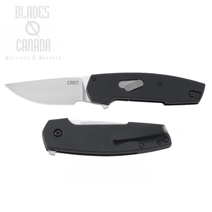 CRKT Cottidae Flipper Folding Knife, D2 Steel, Aluminum Black, 6321
