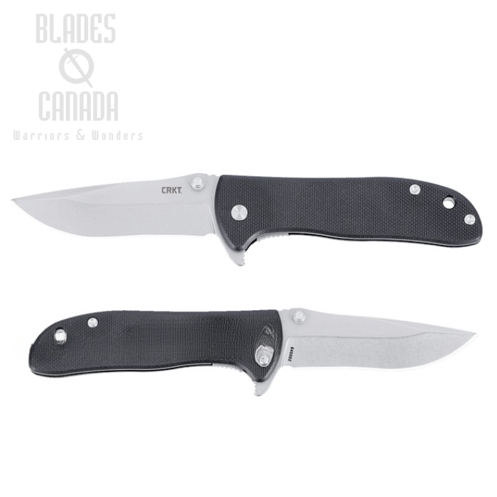 CRKT Drifter Linerlock Folding Knife, D2 Steel, Black G10, 6450D2