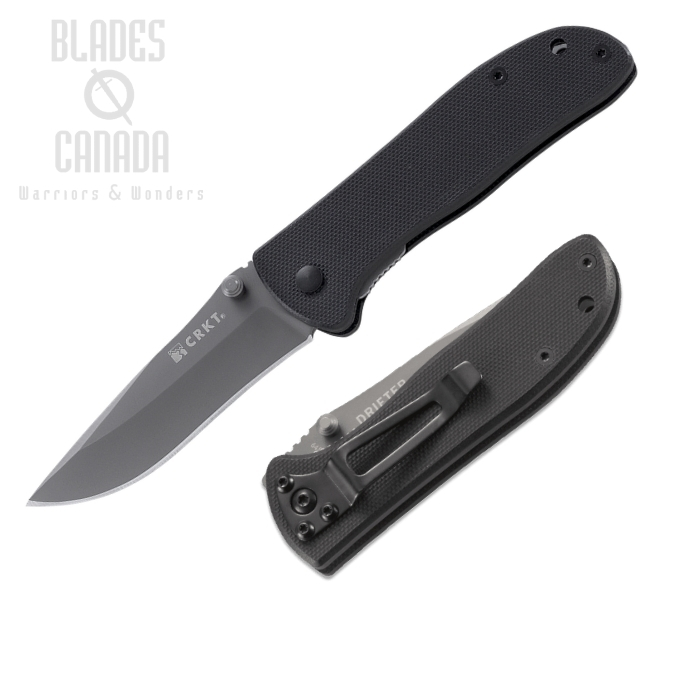 (image for) CRKT Drifter Framelock Folding Knife, G10 Black, 6450K