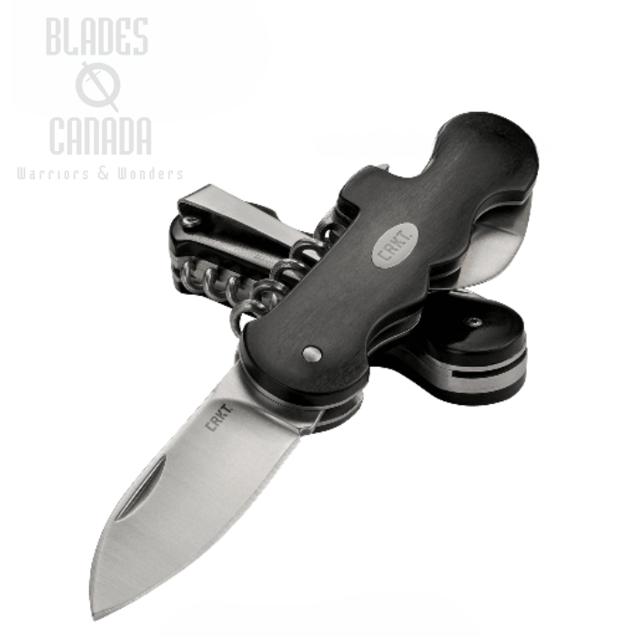 CRKT Triple Play Slipjoint Folding Knife Multitool, Pakkawood Handle, 6925