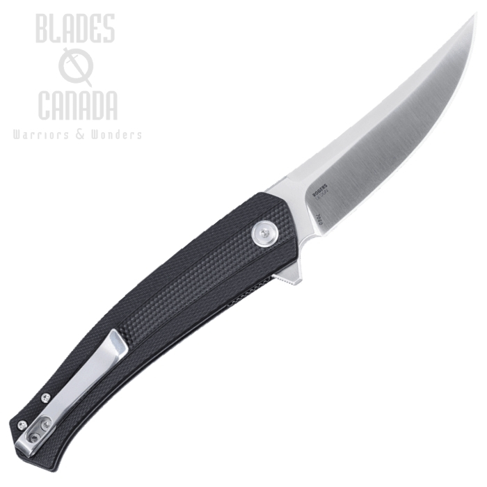 (image for) CRKT Persian Assisted Opening Flipper Knife, D2 Satin, Black GRN, 7060