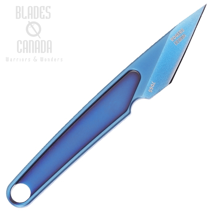 (image for) CRKT HangTi Fixed Blade Knife, Titanium Nitride Blue, Kydex Sheath, 7065