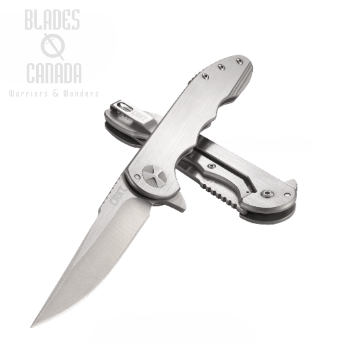CRKT Up & At 'Em Framelock Flipper Knife, Stainless Handle, 7076