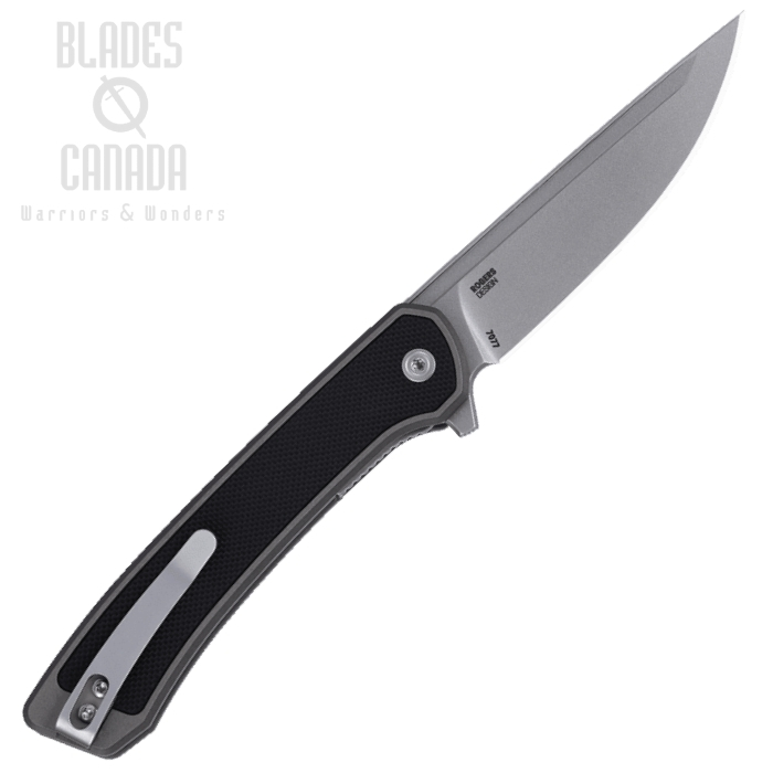 (image for) CRKT Q Compact Folding Knife, S35VN Bead Blasted, Aluminum/G10 Inlay Black, 7077