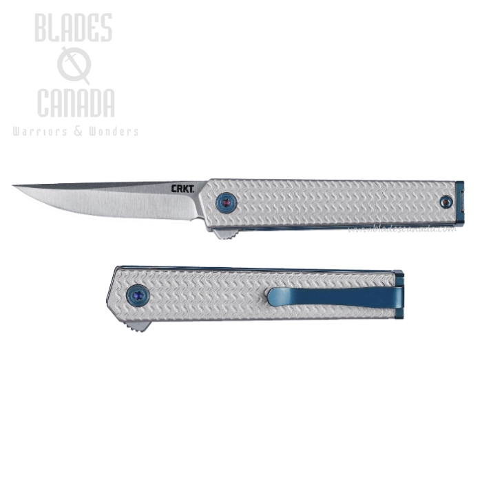 CRKT CEO Microflipper Folding Knife, 12C27 Sandvik Satin, Aluminum, 7081