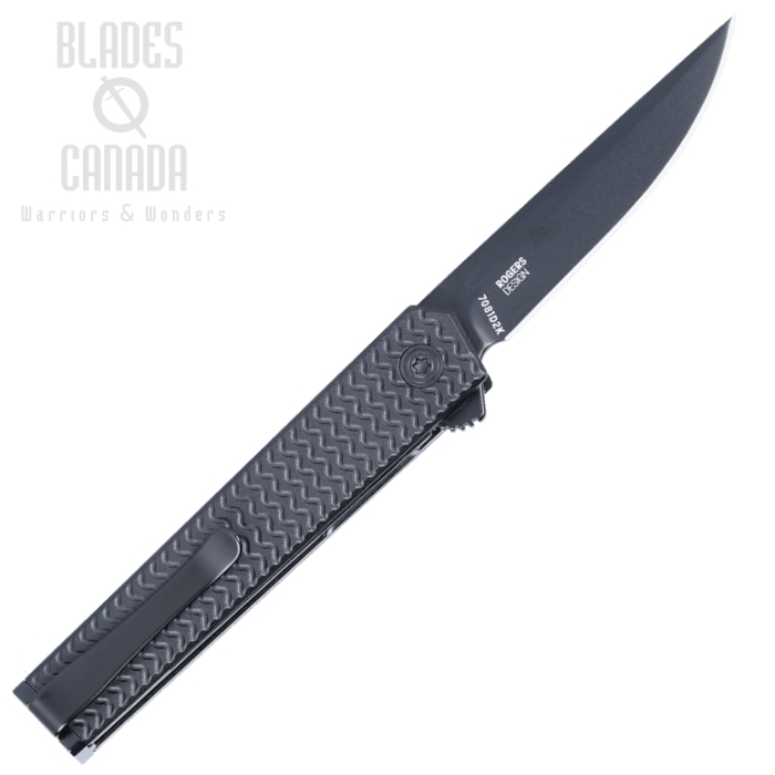 (image for) CRKT CEO Microflipper Folding Knife, Black D2, Black Aluminum, 7081D2K