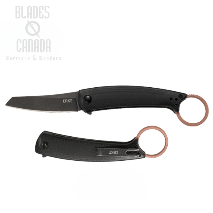CRKT IBI Flipper Folding Knife, D2 Steel, G10 Black, 7150