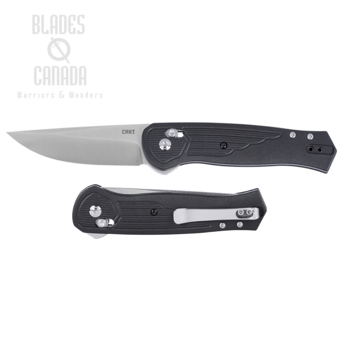 (image for) CRKT Sero Flipper Crossbar Lock Folding Knife, S35VN Satin, GRN Black, 7170