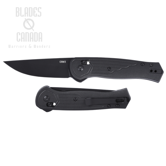 (image for) CRKT Sero Flipper Crossbar Lock Folding Knife, S35VN Black, GRN Black, 7170K