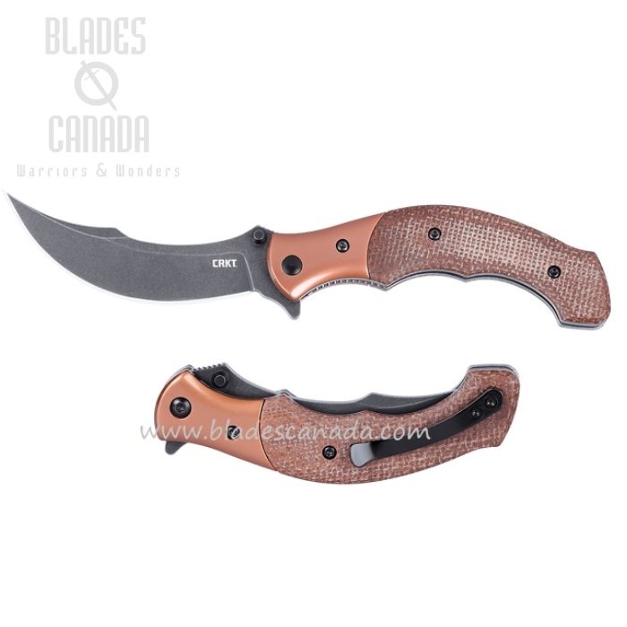 (image for) CRKT Ritual Compact Assisted Opening Knife, 12C27, Brown Micarta, 7465