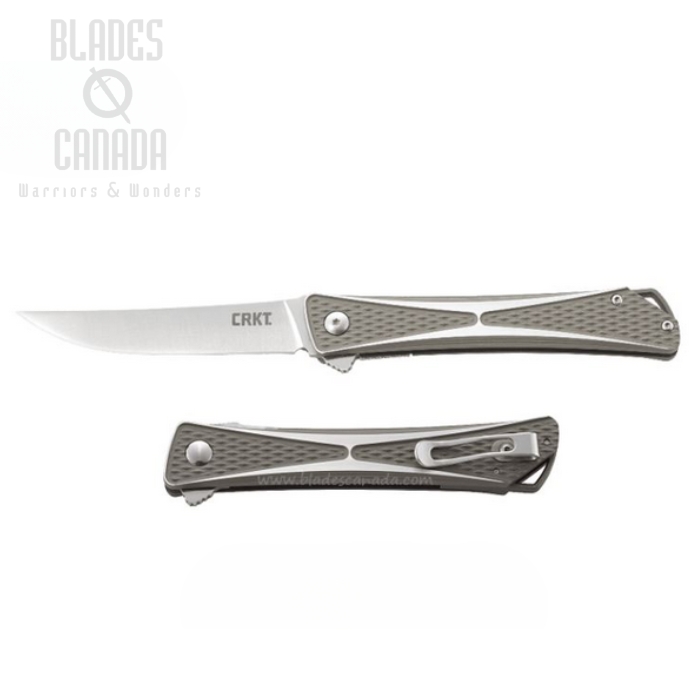 CRKT Crossbones Flipper Folding Knife, AUS 8, Aluminum Handle, 7530
