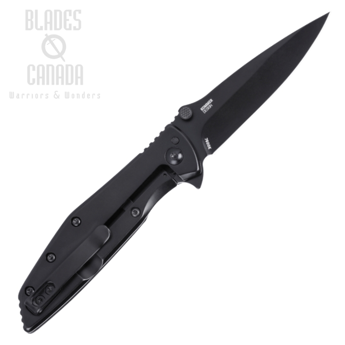 (image for) CRKT Slag Flipper Frame Lock Knife, Assisted Opening, D2 Black, Stainless Black, 7600K