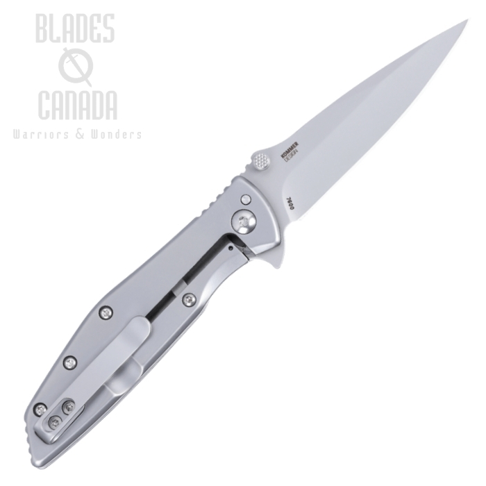 (image for) CRKT Slag Flipper Frame Lock Knife, Assisted Opening, D2 Bead Blasted, Stainless Steel, 7600