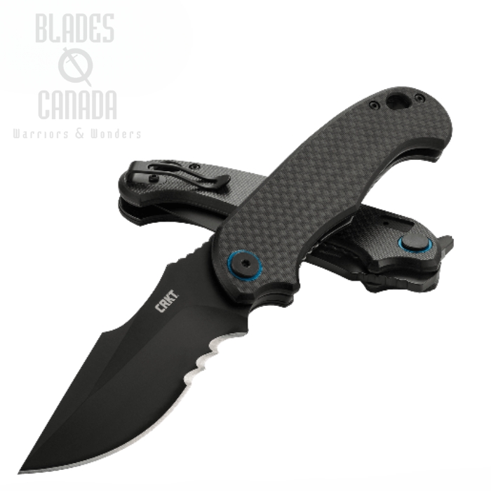CRKT P.S.D. Flipper Folding Knife, Assisted Opening, 4116, Carbon Fiber/G10, 7920K