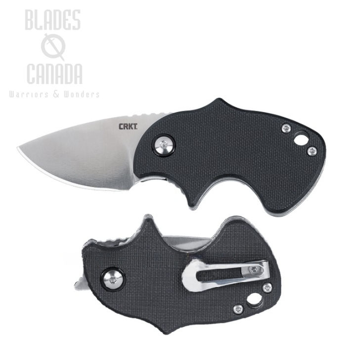 CRKT Orca Assisted Opening Folding Knife, D2 Satin, Black GRN, 7930
