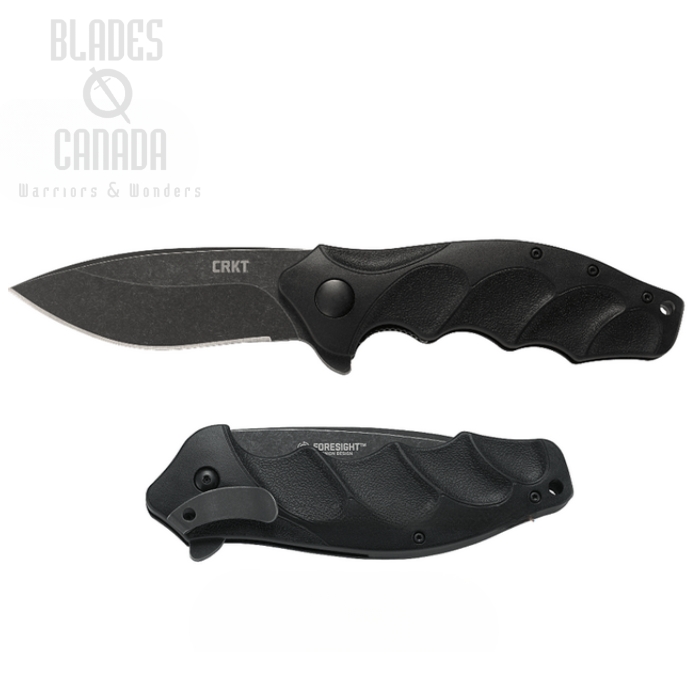 CRKT Foresight Flipper Folding Knife, Assisted Opening, 1.4116 Steel, GRN Black, K221KKP