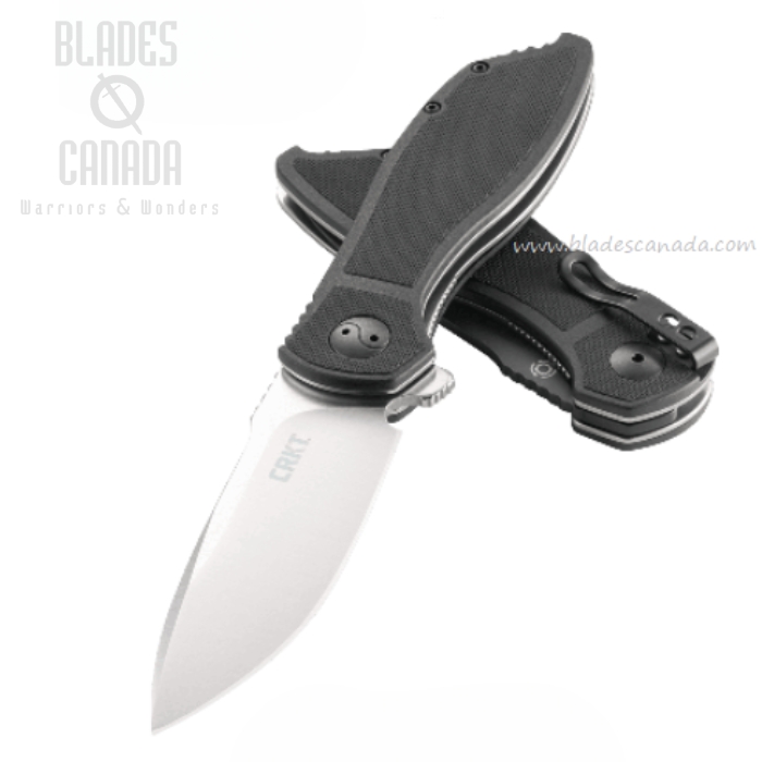 CRKT Prowess Flipper Folding Knife, AUS 8, GFN Black, K290KXP