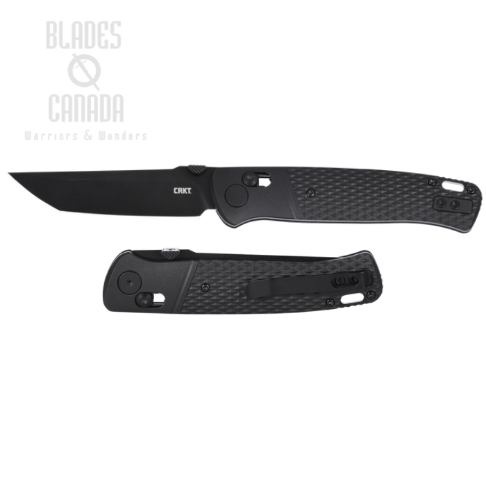 (image for) CRKT Counterpart Crossbar Lock Folding Knife, 12C27 Black, GRN Black, K430KKP