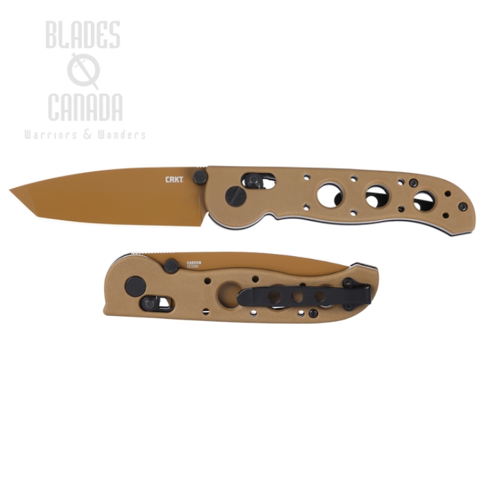 (image for) CRKT M16-02XD Crossbar Lock Folding Knife, D2 Tan EDP, Grivory Desert Tan, M16-02XD