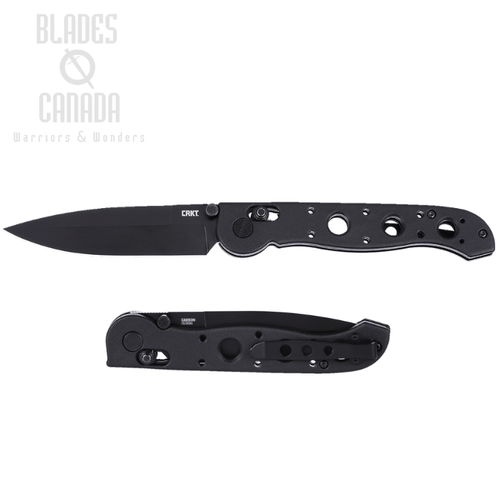 CRKT M16-03XK Crossbar Lock Folding Knife, D2 Black, Grivory Black