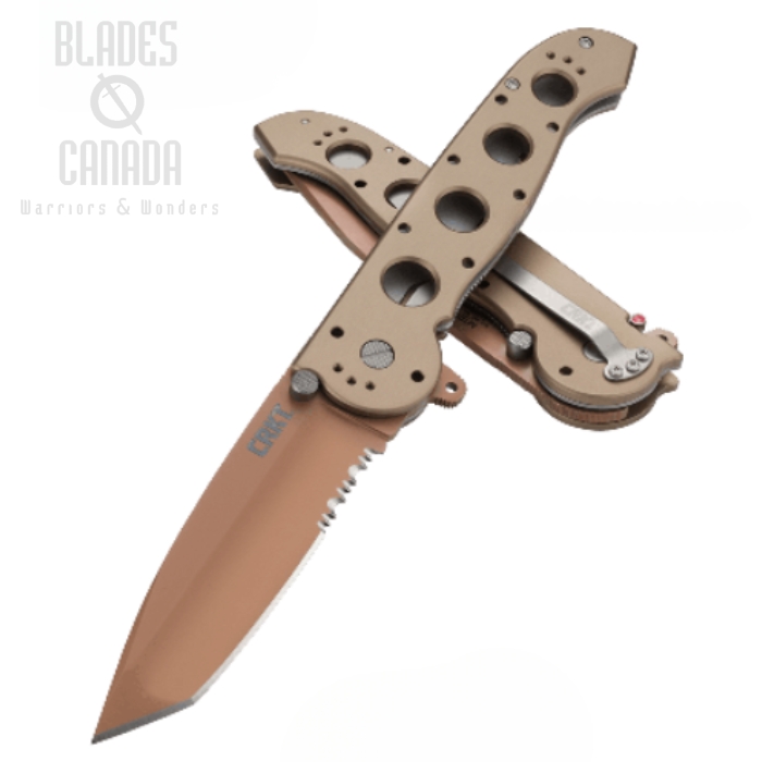 CRKT Carson Flipper Folding Knife, AUS 8 Tanto, Aluminum Desert, M16-14D