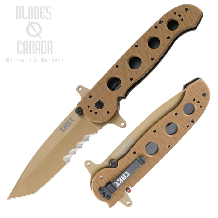 (image for) CRKT Carson Flipper Folding Knife, Tanto Blade, G10 Desert Tan, M16-14DSFG