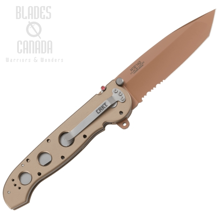 (image for) CRKT Carson Flipper Folding Knife, AUS 8 Tanto, Aluminum Desert, M16-14D