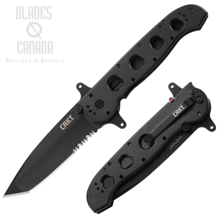 (image for) CRKT Carson Flipper Folding Knife, AUS 8 Tanto, Aluminum Black, M16-14SF
