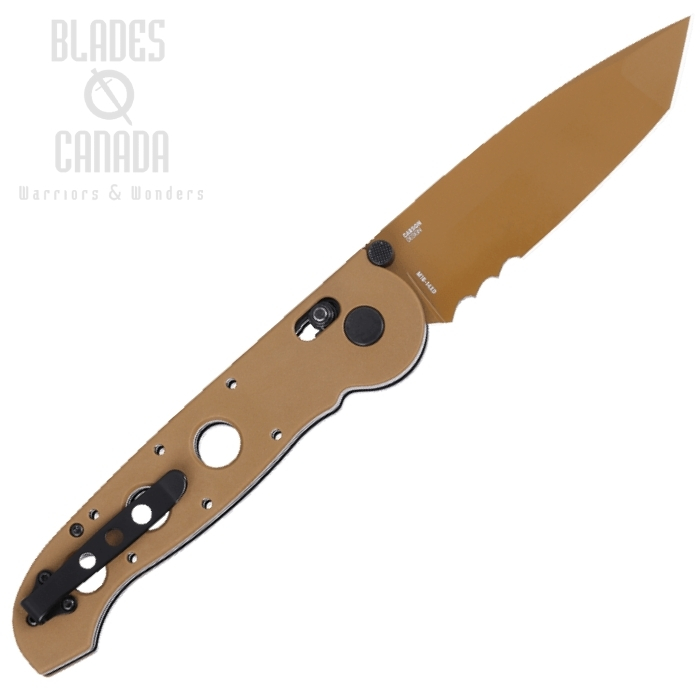 (image for) CRKT Carson Crossbar Lock Folding Knife, D2 Desert Tan, Grivory Desert Tan, M16-14XD