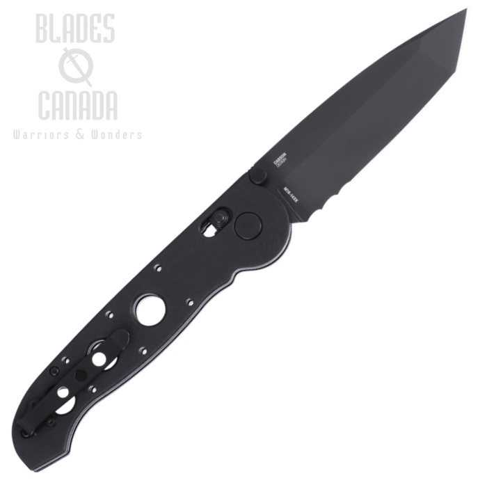 (image for) CRKT M16-14XK Crossbar Lock Folding Knife, D2 Black Partially Serrated, Grivory Black