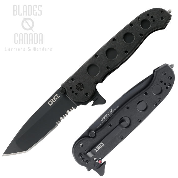 (image for) CRKT Carson Flipper Folding Knife, AUS 8 Tanto, GFN Black M16-14ZLEK