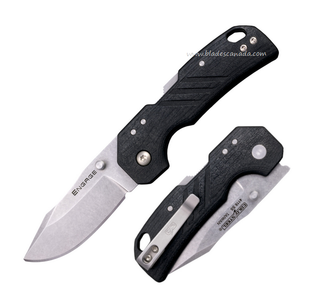 Cold Steel Engage Folding Knife, 4116 Stainless Clip Point SW, GFN Black, FL-25DPLCZ