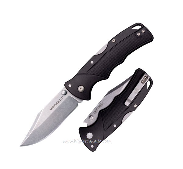 Cold Steel Verdict Folding Knife, 4116 Clip Point, GFN Black, C3CPSSZ