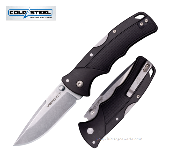 Cold Steel Verdict Folding Knife, 4116SS Spear Point 3", GFN Black, FL-C3SPSS - Click Image to Close