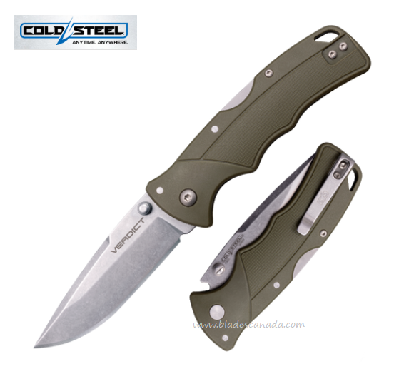 Cold Steel Verdict Folding Knife, 4116SS Spear Point 3", GFN ODG, FL-C3SPSSODG - Click Image to Close