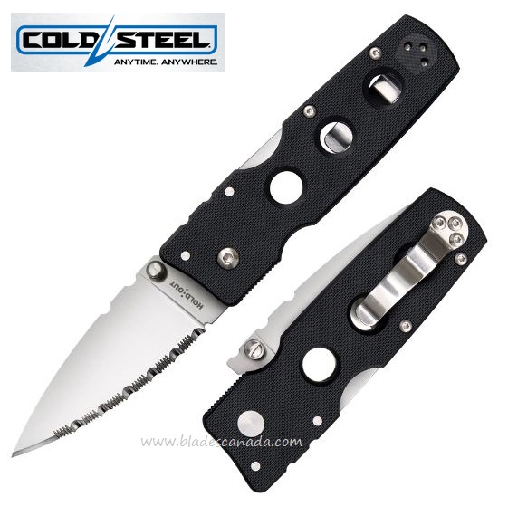 Cold Steel Hold Out Folding Knife, S35VN, G10 Black, 11G3S