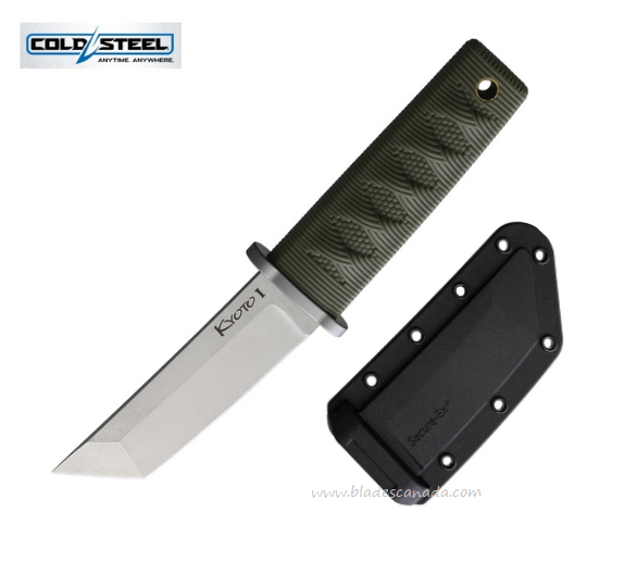 Cold Steel Kyoto I Fixed Blade Knife, SW Tanto, OD Green Handle, 17DAODSW