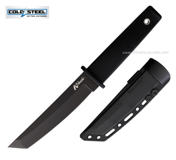 Cold Steel Kobun Fixed Blade Knife, AUS8A Black, Black Handle, CS-17TBKBK