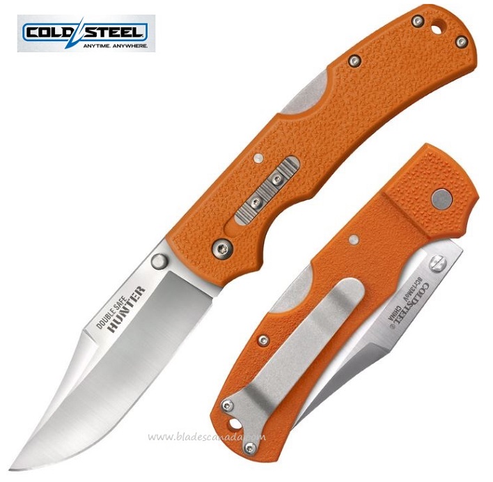 Cold Steel Double Safe Hunter Folding Knife, GFN Orange, 23JB