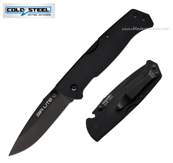 Cold Steel Air Lite Folding Knife, AUS 10A Black, G10 Black, 26WDBKBK