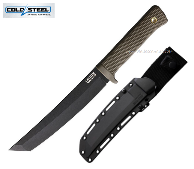 Cold Steel Recon Fixed Blade Knife, SK5 Tanto Black, Dark Earth, 49LRTDEBK