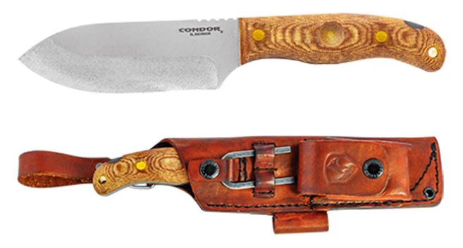 Condor Toki Fixed Blade Knife, 1075 Carbon, Micarta, Leather Sheath, CTK3920-4.7 - Click Image to Close